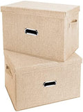 Large Linen Fabric Foldable Storage Bins by Unknown