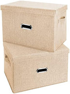 Large Linen Fabric Foldable Storage Bins by Unknown