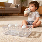 2Pack Clear Baby Bottle Organizer Portable Baby Bottle Storage Container - Image 4