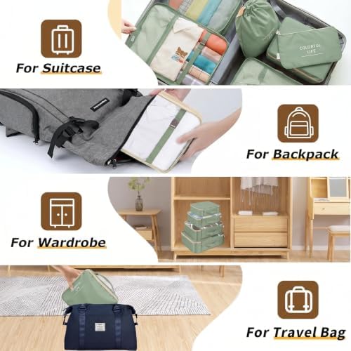 LANSKLBD 6/8 Set Packing Cubes for Suitcases Travel Luggage Packing Organizers - Image 6