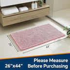 Chenille Bathroom Rug 26"x44" Blush, Non-Slip Plush Bath Mat - Image 2