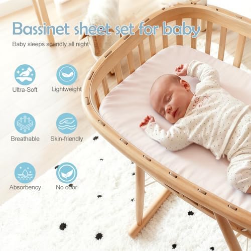 4 Pack Bassinet Sheets 19" x 33" Compatible - Image 2