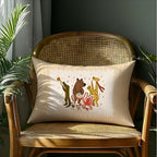 Cute Jungle Animal Band Striped Print Pillow Cover 20x12, Whimsical Animal - Image 4