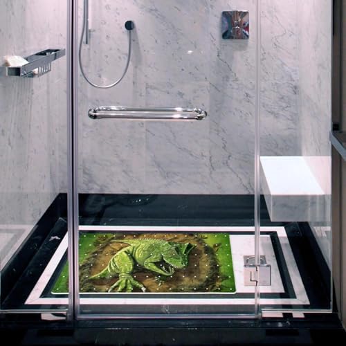 Shower Mat Non Slip 26.8 x 15.1 Inches, 3D Dinosaur Bathtub Mat Shower Stall - Image 6