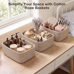 3 Pack Small Baskets for Organizing, Woven Storage Baskets for Shelves - Image 6