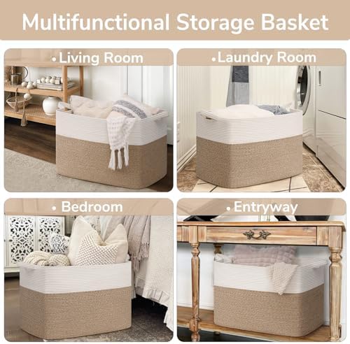 Goodpick 105L Extra Large Woven Rope Blanket Basket - Image 4