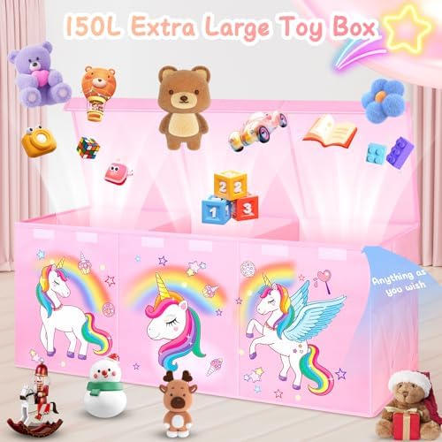 Extra Large Toy Box with Lids, Collapsible Storage Chest - Image 2