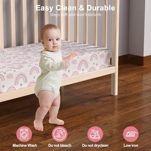 Baby Crib Sheets 2 Pack for Boys and Girls Fit for Standard Crib Toddler - Image 4