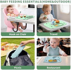 2-Pack Silicone Baby Mats with 8 Stretchable Straps & Suction Cups - Image 7