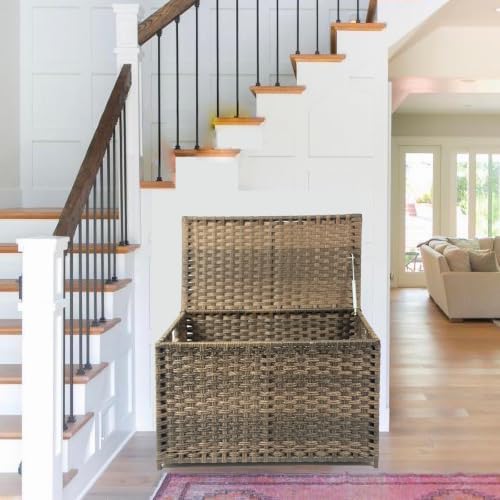 Wicker Storage Trunk, Large Storage Basket - Image 4