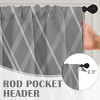 Emvency Valances for Windows, 2 Pack, 52x18 Inch, Plaid Checkered - Image 5