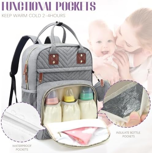 Tuwubi Diaper Bag Backpack, Baby Essentials Travel Tote Bag - Image 3