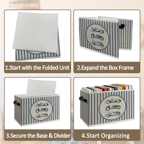 Race Car Boy Nursery Foldable Storage Bins Box - Image 5