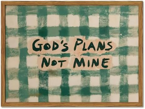 Framed God's Plans Not Mine Canvas Wall Art, Inspirational Faith Quote Pictures by Unknown