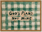 Framed God's Plans Not Mine Canvas Wall Art, Inspirational Faith Quote Pictures by Unknown