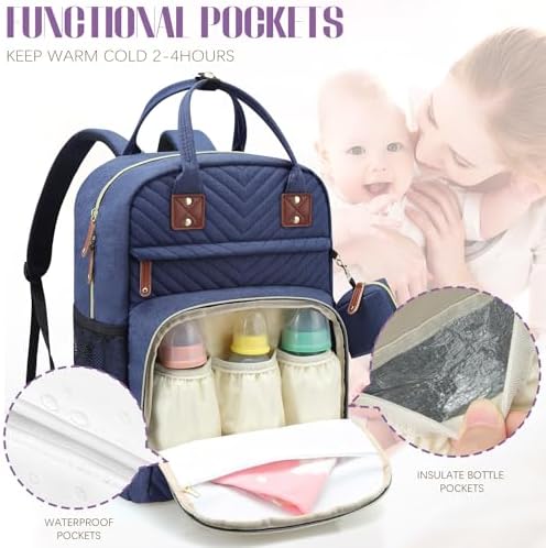 Tuwubi Diaper Bag Backpack, Baby Essentials Travel Tote Bag - Image 3
