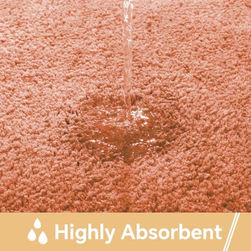 Polyester Bathroom Rug 40"x60" Rust, Large Soft Shaggy Bath Mat - Image 4