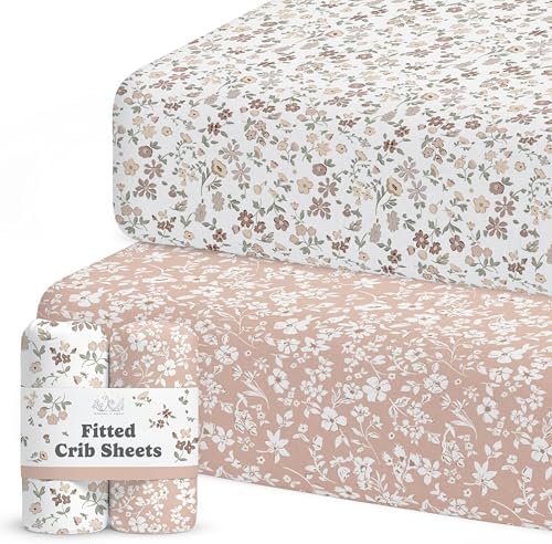 Sorrel + Fern Baby Crib Sheets Neutral, Fitted 2-Pack by SorrelFern