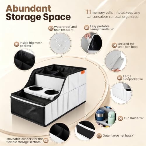 Car Seat Organizer Back Front Captains Seats Storage Travel - Image 6