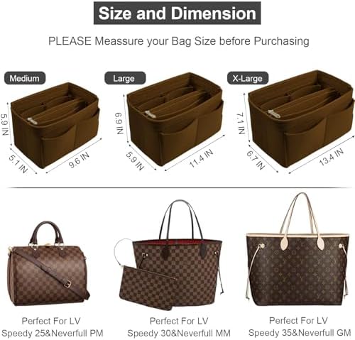 OMYSTYLE Purse Organizer Insert, Felt Tote Bag Organizer Insert - Image 2