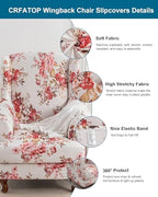 CRFATOP Wingback Chair Covers Wing Armchair Slipcovers - Image 2