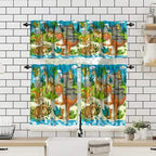 Boys Dinosaur Valance Curtains, Cartoon Dino Window Treatments - Image 4