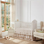 Brandream Gingham Gathered Cotton Crib Skirt - Image 2