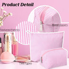 Huhumy 2 Pcs Makeup Bag Set for Women, Thin Stripe - Image 3