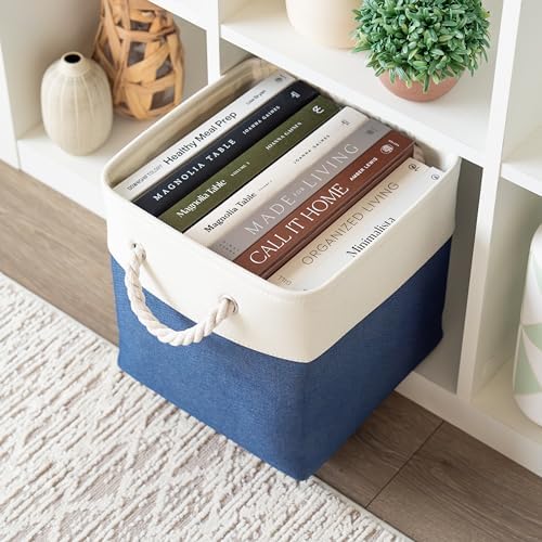 OrganiHaus 11x11 Cube Storage Bins, Rope Handles - Image 4