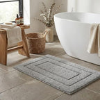 GRANNY SAYS Gray Bathroom Rug 16" x 24", Non-Slip Microfiber Bath Mat by GRANNYSAYS