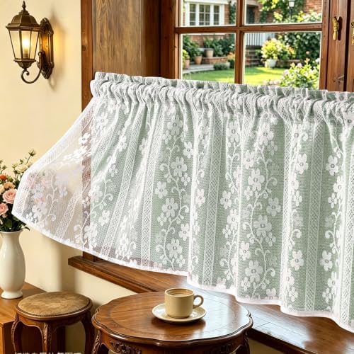 ASPMIZ Linen Valances for Windows Double Layer Valance Curtains, Sage Green by ASPMIZ