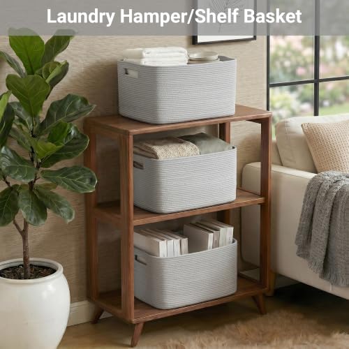 108L Extra Large Light Grey Woven Laundry Basket - Image 5
