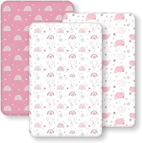 Bassinet Sheets Girl 33”x20” Compatible by FIEMOL