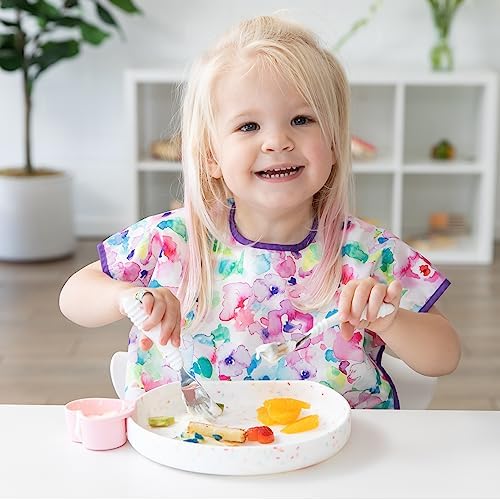 Bumkins Toddler Utensils, Kids Size Fork and Spoon Set, Silicone and - Image 3