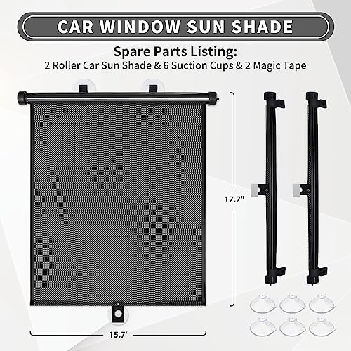 Sfee Car Window Shade for Side Windows, 2 Pack Sun Shade Retractable for Car - Image 3