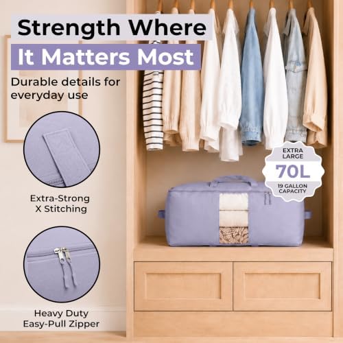 Soft Canvas Storage Bags with Zipper. Thick Breathable - Image 3