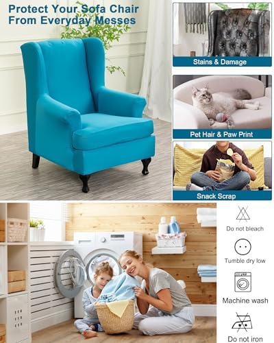 CRFATOP Wingback Chair Covers Wing Armchair Slipcovers - Image 4