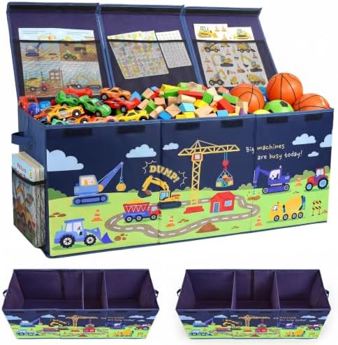 Toy Box with Adjustable Divider Large Toy Chest Storage by UnicornCastle