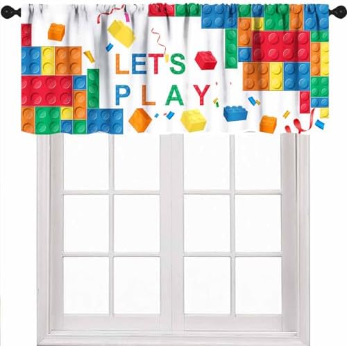 Building Blocks Window Valance, Colorful Brick Constructor Boys Kids Girls Baby by Unknown