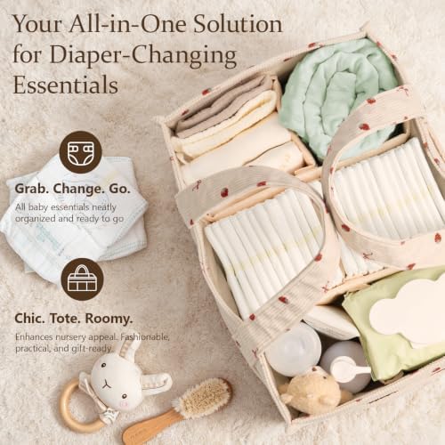 Corduroy Baby Diaper Caddy Organizer - Image 4