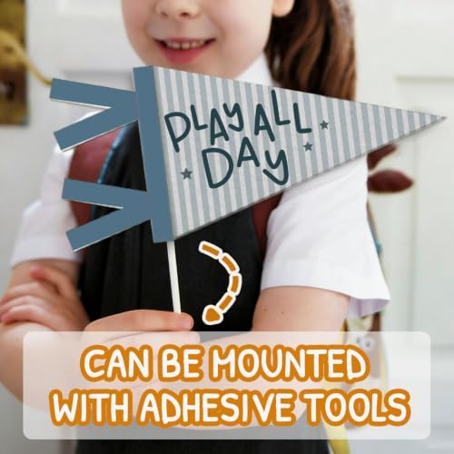 Playroom Decor Felt Banner, Play All Day Felt Pennant Flag - Image 5
