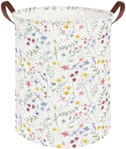 Flower Laundry Hamper, Nursery Hampers, Waterproof folding Boho Flower Plants by FXOCSHE