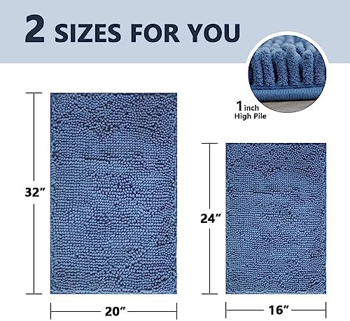 BOANKODU Bathroom Rugs Sets 2 Piece, Extra Soft Chenille Bath Mat Absorbent - Image 2