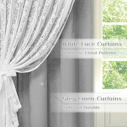 ASPMIZ Linen Curtains for Bedroom, Double Layered Curtain for Living Room - Image 2
