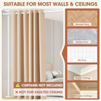 SUNALLY Room Divider Curtain Rod 4-10ft 28-70in Room Separator - Image 4