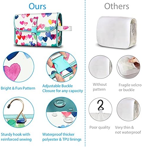 FINTIE Portable Toiletry Cosmetic Travel Bag Hanging Makeup Organizer - Image 4