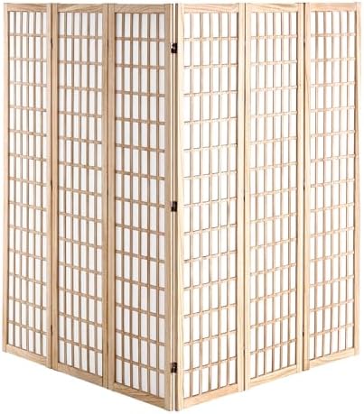 VEVOR Room Divider, 6 Panel Japanese Room Divider, Wood Folding Privacy Screen - Image 4
