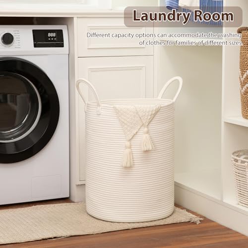 OIAHOMY 60L Nursery Hamper Laundry Basket Laundry Hamper White - Image 4