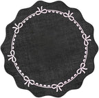 GarveeHome 6ft Round Rugs Washable Scalloped Bow Rug - Image 4
