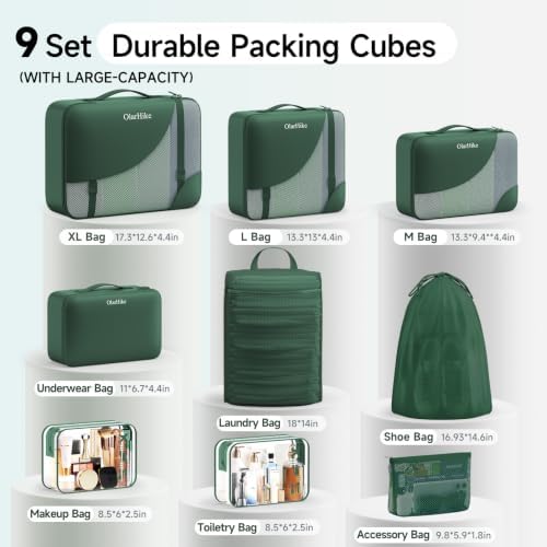 OlarHike 9 Set Packing Cubes for Travel, Gifts for Women Mom, Anti-Tearing - Image 2